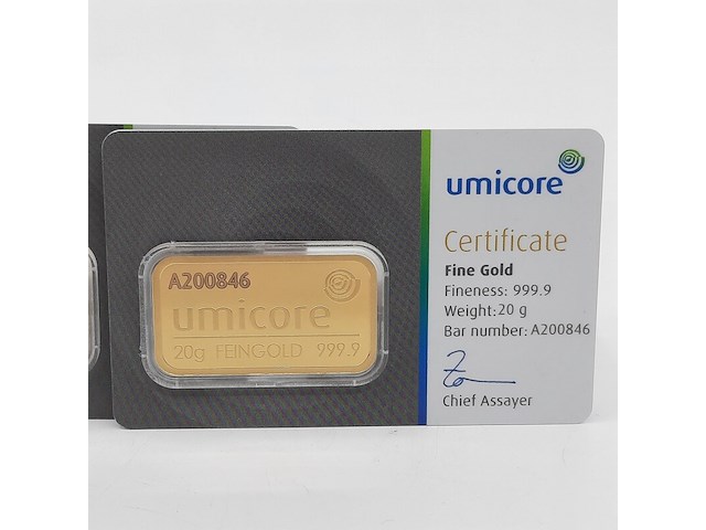 3x goudbaar, 20 gram, umicore - afbeelding 4 van  7