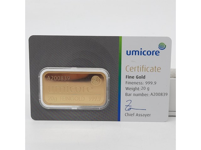3x goudbaar, 20 gram, umicore - afbeelding 6 van  7