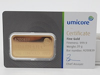 3x goudbaar, 20 gram, umicore - afbeelding 6 van  7