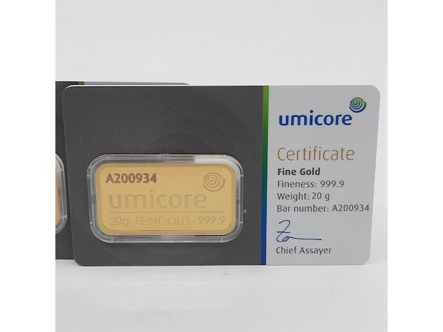 3x goudbaar, 20 gram, umicore - afbeelding 4 van  7