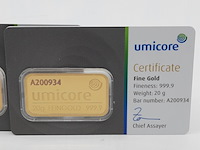 3x goudbaar, 20 gram, umicore - afbeelding 4 van  7