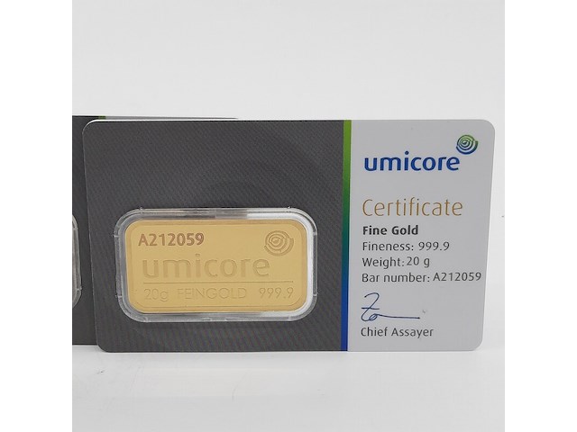 3x goudbaar, 20 gram, umicore - afbeelding 2 van  7