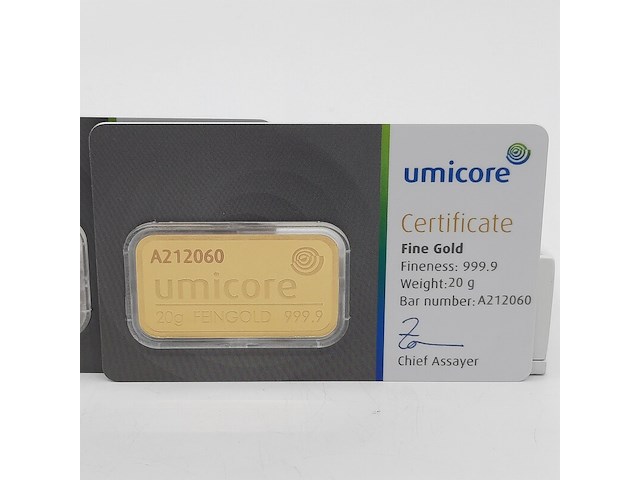 3x goudbaar, 20 gram, umicore - afbeelding 4 van  7