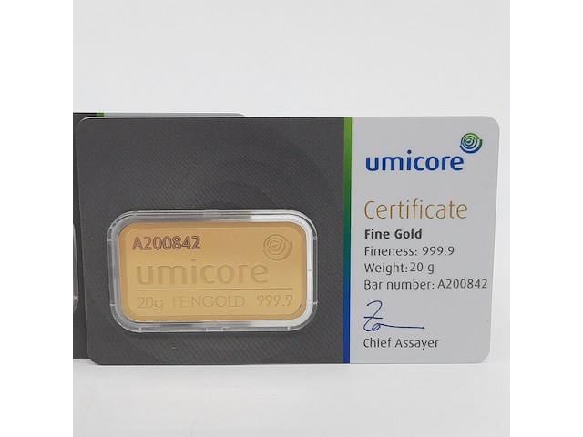 3x goudbaar, 20 gram, umicore - afbeelding 2 van  7