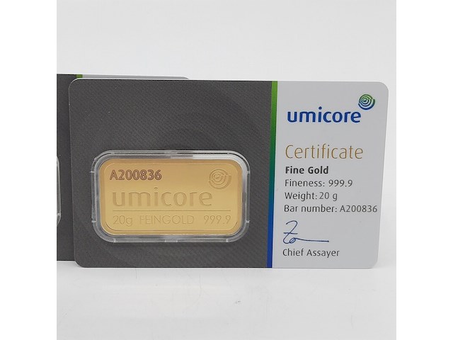 3x goudbaar, 20 gram, umicore - afbeelding 4 van  7