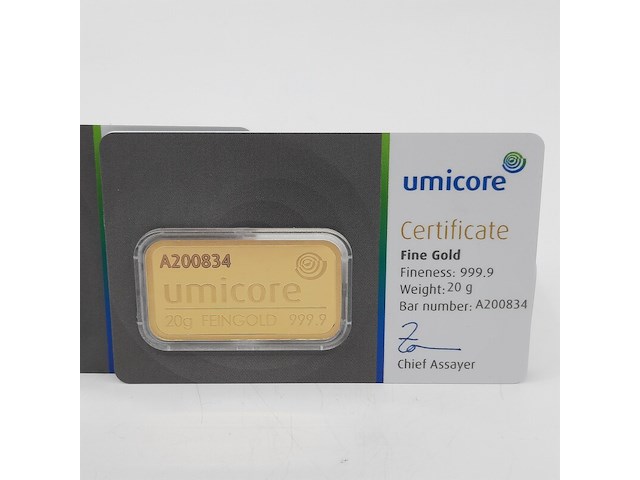 3x goudbaar, 20 gram, umicore - afbeelding 4 van  7