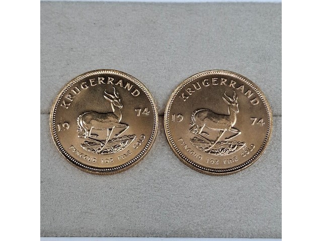 3x gouden munt, south africa, krugerrand, 1974 - afbeelding 2 van  5