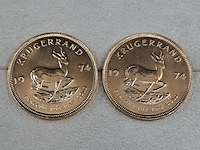 3x gouden munt, south africa, krugerrand, 1974 - afbeelding 2 van  5