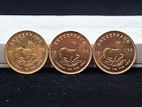3x gouden munt, south africa, krugerrand, 1974