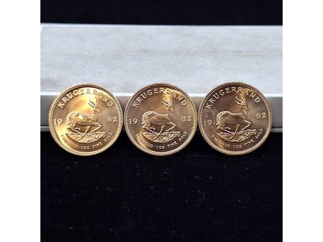 3x gouden munt, south africa, krugerrand, 1982 - afbeelding 1 van  5