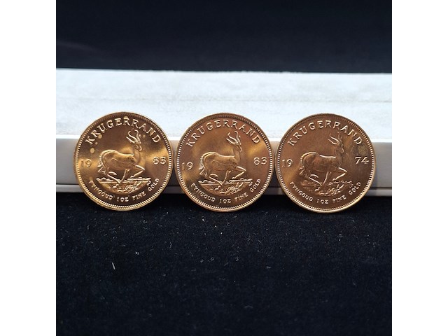 3x gouden munt, south africa, krugerrand - afbeelding 1 van  5