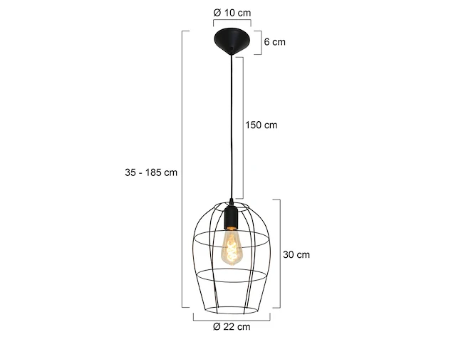 3x hanglamp – stijlvol open design met e27 fitting, mexlite, minimalics 2705zw, 2026 - afbeelding 2 van  4