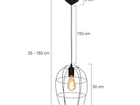 3x hanglamp – stijlvol open design met e27 fitting, mexlite, minimalics 2705zw, zwart, 2026 - afbeelding 2 van  4