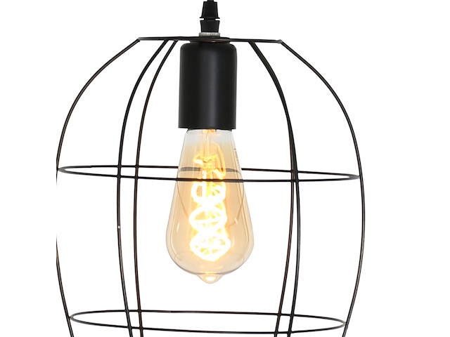 3x hanglamp – stijlvol open design met e27 fitting, mexlite, minimalics 2705zw, zwart, 2026 - afbeelding 3 van  4
