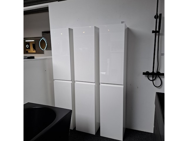 3x hoge kast, sanisupply, hoogglans wit - afbeelding 1 van  4