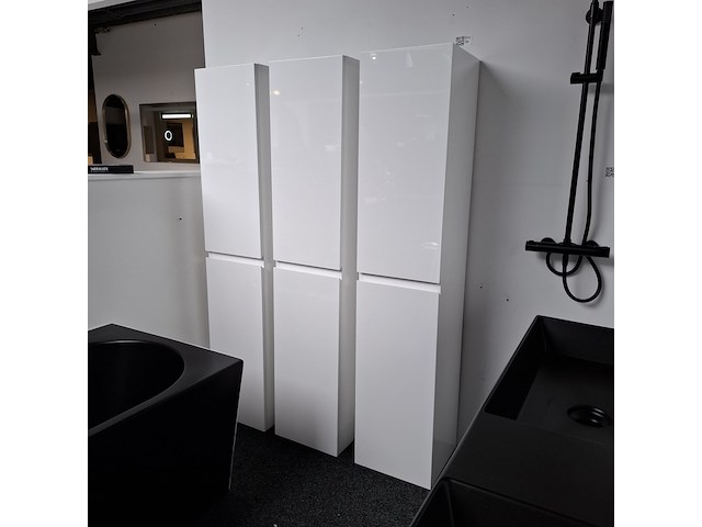 3x hoge kast, sanisupply, hoogglans wit - afbeelding 2 van  4