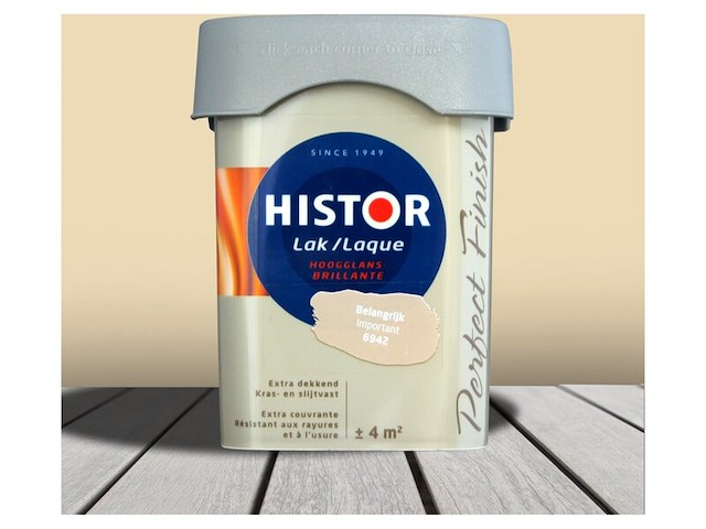 3x hoogglanslak 0,75 liter histor, perfect finish lak, belangrijk - afbeelding 1 van  2