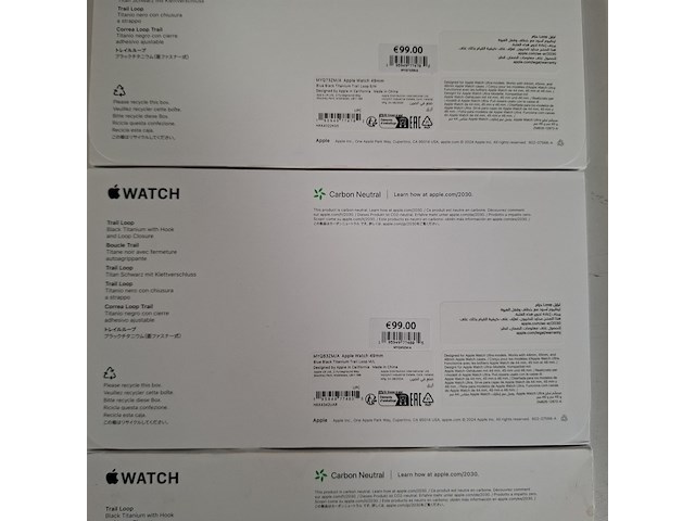 3x horlogeband smartwatch, apple, watch 49mm blue trial loop, 2024 - afbeelding 4 van  7
