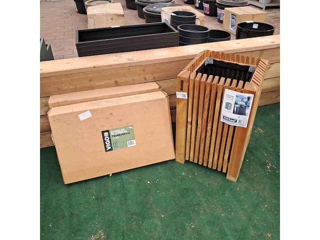 3x houten bloembak, hillhout, carp garrant - afbeelding 1 van  7