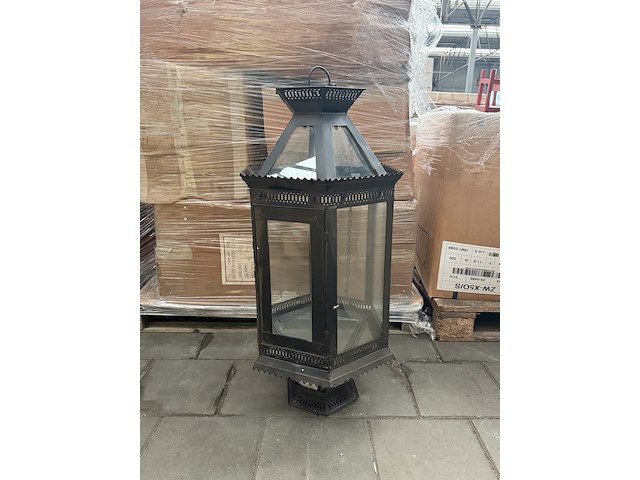 3x ijzeren tuinlantaarn hoogte 100 cm - afbeelding 1 van  5