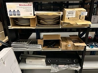 3x inhoud stellingplank w.o. horeca- en keukenbenodigdheden w.o. kitchenaid, olympia, vogue
