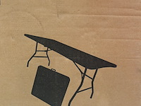 3x inklapbare tafel, vouwtafel 180x70x73 cm, xdays, zwart - afbeelding 4 van  5