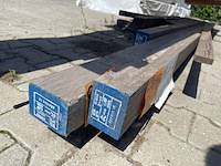3x iroko balken geschaafd gevingerlast gelamineerd, 72x96mm, lengte 1/455cm, 2/590cm - afbeelding 3 van  3