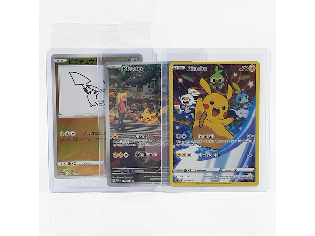 3x kaart, pokémon, o.a. pikachu promo e 208/s-p - afbeelding 1 van  13