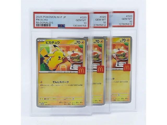 3x kaart, pokémon, pickachu mcdonalds promo 020/m-p, 2025 - afbeelding 1 van  13