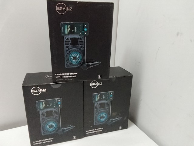 3x karaoke boombox + bluetooth + microfoon, brainz - afbeelding 2 van  3