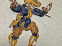 3x keramische wandtegels , delfts/makkum-stijl met soldaten en ruiter - afbeelding 2 van  7