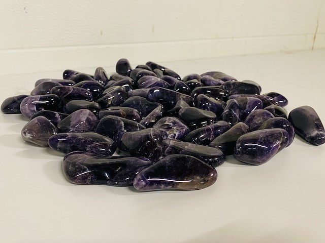 3x kilo amethist trommelstenen (maat xxl), paars - afbeelding 1 van  3