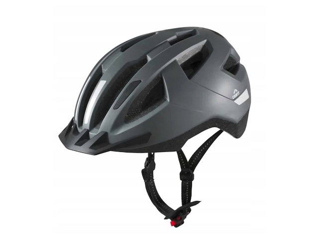 3x kinderfietshelm met achterlicht, crivit, antraciet - afbeelding 1 van  3