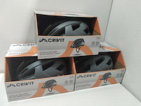 3x kinderfietshelm met achterlicht, crivit, antraciet - afbeelding 2 van  3