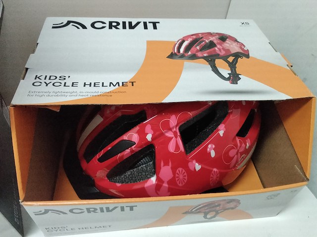 3x kinderfietshelm met achterlicht, crivit, rood/antraciet - afbeelding 2 van  4