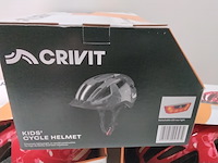 3x kinderfietshelm met achterlicht, crivit, rood/antraciet - afbeelding 3 van  4