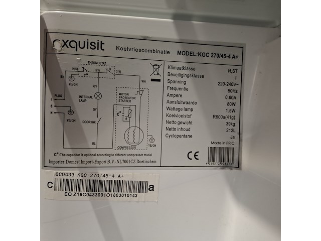 3x koelkast met vriesvak, exquisit, wit - afbeelding 3 van  18