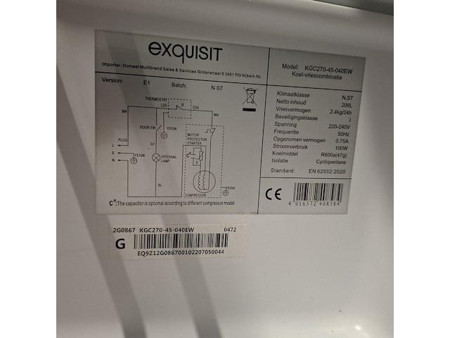 3x koelkast met vriesvak, exquisit, wit - afbeelding 16 van  18