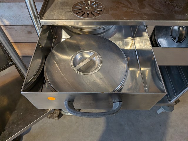 3x koffie- en/of drankencontainer op verrijdbare rvs-wagens, animo - afbeelding 3 van  17