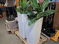 3x kunststof plantenbakken met 2 kunstplanten - afbeelding 2 van  4