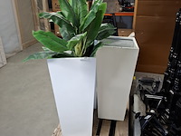 3x kunststof plantenbakken met 2 kunstplanten - afbeelding 3 van  4