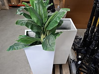 3x kunststof plantenbakken met 2 kunstplanten - afbeelding 4 van  4