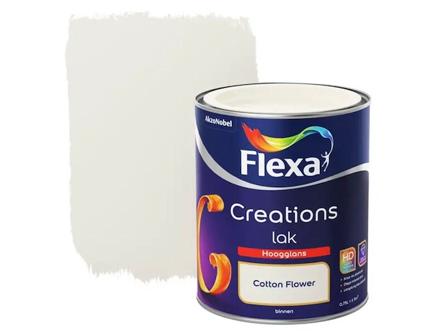 3x lak hoogglans flexa, creations, cotton flower, 750 ml - afbeelding 1 van  2