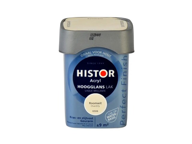 3x lak hoogglans, histor, perfect finish, roomwit, 750 ml - afbeelding 2 van  2
