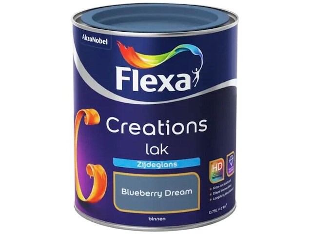 3x lak zijdeglans flexa, creations, blueberry dream, 750 ml - afbeelding 2 van  2