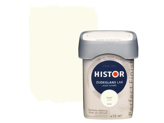 3x lak zijdeglans histor, perfect finish, ivoor, 750 ml - afbeelding 1 van  2