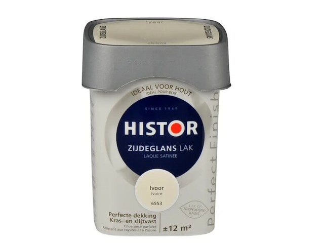 3x lak zijdeglans histor, perfect finish, ivoor, 750 ml - afbeelding 2 van  2