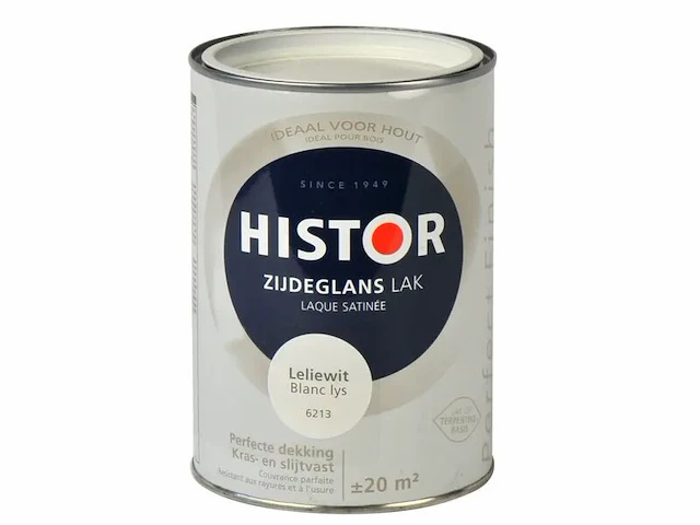 3x lak zijdeglans, histor, perfect finish, leliewit, 1.25l - afbeelding 2 van  2