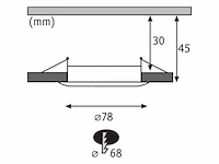 3x led-inbouwlamp basisset 3 per set paulmann, nova coin, staal geborsteld - afbeelding 3 van  3