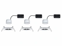 3x led-inbouwlamp ip44 rond 78 mm, paulmann, nova coin, wit mat - afbeelding 2 van  4